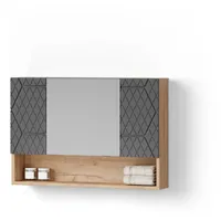 Livinity® Badspiegelschrank, Ronco, Anthrazit gestreift, 80 x 55 cm