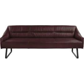 Musterring Essbank MUSTERRING "JustB SP500", rot (burgundy), B:262cm H:86cm T:70cm, Sitzbänke, Essbank, Metallkufe schwarz, verschiedene Farben, Breite 220 oder 250 cm