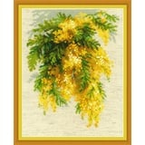 Riolis Mimosa Cross Stitch Kit, Baumwolle, Multi-Color, 18 X 24 X 0,1 Cm