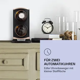 Klarstein St. Gallen Premium Uhrenbeweger, 2 Uhren, 4 Geschwindigkeiten, 3 Roationsmodi, Acrylglas-Sichtfenster, blaue LED-Beleuchtung, leise, abriebfester, widerstandsfähiger Kunststoff