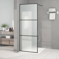 vidaXL Duschwand für Begehbare Dusche Schwarz 80x195 cm Matt ESG-Glas