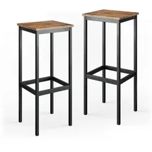 Vicco Barhocker 2er Set Fyrk, Eiche rustikal/Schwarz, 32 x 78 cm 2 Teile
