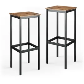 Vicco Barhocker 2er Set Fyrk, Eiche rustikal/Schwarz, 32 x 78 cm 2 Teile