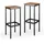 Vicco Barhocker 2er Set Fyrk, Eiche rustikal/Schwarz, 32 x 78 cm 2 Teile