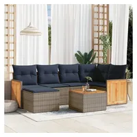 vidaXL Gartensofa-Set 7-tlg. grau