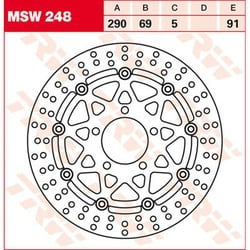 TRW Lucas Brake disc MSW248, drijvend