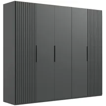 WIMEX Drehtürenschrank »Andorra by fresh to go«, Mit 3D-Leisten für Akustikpaneel-Optik schwarz