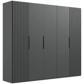 WIMEX Drehtürenschrank »Andorra by fresh to go«, Mit 3D-Leisten für Akustikpaneel-Optik schwarz