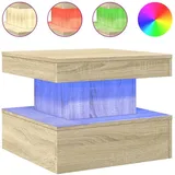vidaXL Couchtisch mit LED-Leuchten Sonoma Eiche 50 x 50 x 40 cm