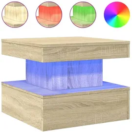 vidaXL Couchtisch mit LED-Leuchten Sonoma Eiche 50 x 50 x 40 cm