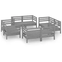 vidaXL 8-tlg Garten-Lounge-Set Grau Kiefer Massivholz