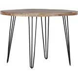 Esstisch, rund 105cm, Mangoholz gebeizt und lackiert, RAISIO-123 - Braun