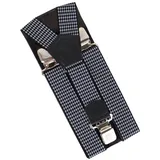 MIRROSI Hosenträger 4cm Breites X-Form mit extra Starken Clipverschluß (hoher Tragekomfort) Länge verstellbar für Damen und Herren blau