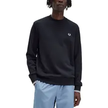 Fred Perry Herren Sweatshirt schwarz unifarben, schwarz, NOS