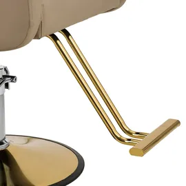 Physa Friseurstuhl mit Fußstütze - 53 - 64 cm 180 kg Beige Barberstuhl Friseursessel höhenverstellbar