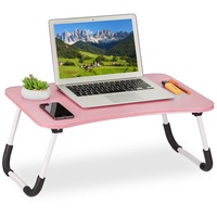 relaxdays Laptoptisch Pinker Laptoptisch rosa|schwarz|weiß