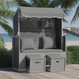 vidaXL Strandkorb Anthrazit/Schwarz inkl. Kissen