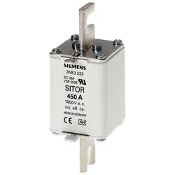Siemens 3NE12243 SITOR-Sicherungseinsatz, mit geschlitzten Messerkontakten, NH1, In: 160 A, gR - 3 Stück