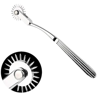 Dulexo Edelstahl Nervenrad, Nadelrad, Nadelroller, Nervenrädchen, Sensibilitätsrad, Dornenroller, Schmerzrad mit 1 Rolle, Sexspielzeug / Sex-Toy für Vorspiel Frauen, Männer und Ehepaar