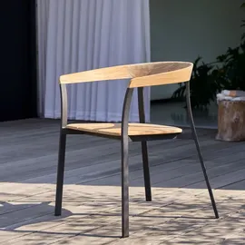 Tikamoon Gartenstuhl Arco Teakholz/Aluminium beige