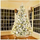 salcar Künstlicher Weihnachtsbaum mit Schnee und Beleuchtung 180 cm