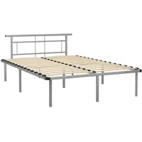 VidaXL Bettgestell Grau Metall 160x200 cm Modell 7651021