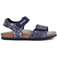 GEOX J Ghita Boy E Sandal, Navy/RED, 35 EU