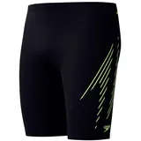 Speedo Hyperboom Placement Jammer | Schwimmtraining | Fitness | Chlorbeständig Schwimmbekleidung, Hyper Yellow/Cobalt/Emerald, 30