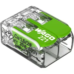 100St. Wago 221-422 Verbindungsklemme m Hebel Green
