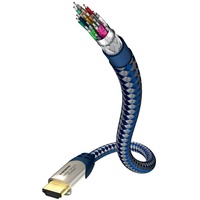 in-akustik 42302 Premium HDMI-Kabel Stecker / Stecker blau-silber 2m