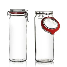 BigDean 6er Set Vorratsgläser 2160ml - Einmachgläser Spaghetti Glas mit Deckel & Bügelverschluss