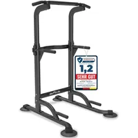 DH FitLife Power Tower Dip Station Schwarz