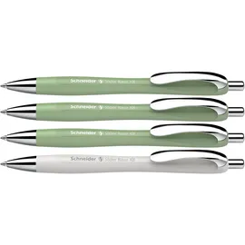 Schneider Kugelschreiber Slider Rave XB farbsortiert, Schreibfarbe: blau, 3 St. + GRATIS 1 Slider Rave XB weiß