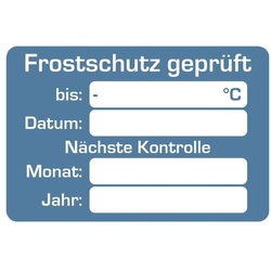 EICHNER 2 Rollen je 250 Kundendienst-Aufkleber »Frostschutz geprüft« blau, 6x4 cm