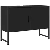 vidaXL Waschbeckenunterschrank Schwarz 80x33x60 Cm Holzwerkstoff Vidaxl