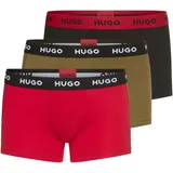 Hugo Trunk Boxershorts Schwarz/Rot XXL 3er Pack