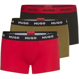 Hugo Trunk Boxershorts Schwarz/Rot XXL 3er Pack