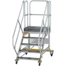 MUNK Aluminium-Plattformtreppe fahrbar 45° 5 Stufen