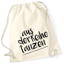 Autiga Turnbeutel Turnbeutel Party Feiern Sprüche – aus der Reihe tanzen – Techno Beutel Tasche beige