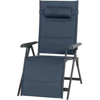 Siena Garden Premium Relaxliege 74,5 x 91 x 122,5 cm blau klappbar