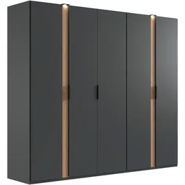 WIMEX »Rimini by fresh to go, weiß oder graphit mit schwarzen Metallgriffen«, inklusive LED Beleuchtung, 3 Breiten: 200, 250 oder 300cm, 216cm hoch