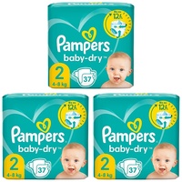 Pampers Baby-Dry Größe 2, 37 Windeln, 4-8kg (Packung mit 3)