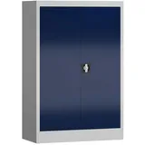 ClassiX Stahlschrank X-530321 enzianblau, lichtgrau 92,0 x 42,0 x 120,0 cm, aufgebaut