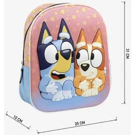 Cerdá Bluey 3D Kinder Rucksack, Rosa