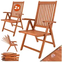 CASARIA Vanamo Gartenstuhl 55 x 70 x 106 cm braun klappbar 2 St.