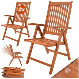 CASARIA Vanamo Gartenstuhl 55 x 70 x 106 cm braun klappbar 2 St.