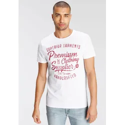 T-Shirt, Kurzarm, schmale Passform, im Vintage-Design, Gr. XL (56/58), weiß, , 30517621-XL