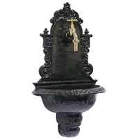Casa Padrino Jugendstil Wandbrunnen Dunkelgrün / Messingfarben 41 x
