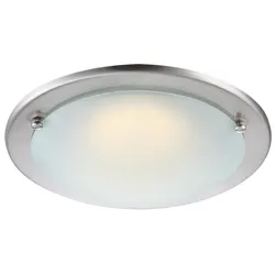 12 Watt LED Deckenleuchte Deckenlampe Esszimmer Beleuchtung Nickel Glas