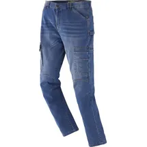 Terrax Workwear Herren Denim-Arbeitshose in sportlich schmaler Passform - Bundhose Jeans-Look mit vielen Taschen in Marine Größe 58